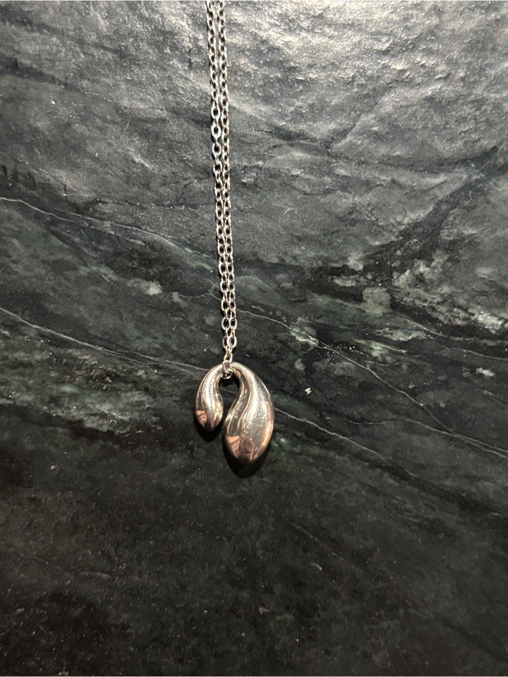 Tiffany & Co. Sterling Silver Double-Petal Pendant Necklace - Silver